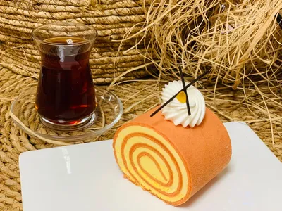 Tegral Satin Cream Cake Orange Velvet