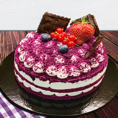 Tegral Satin Cream Cake Purple Velvet